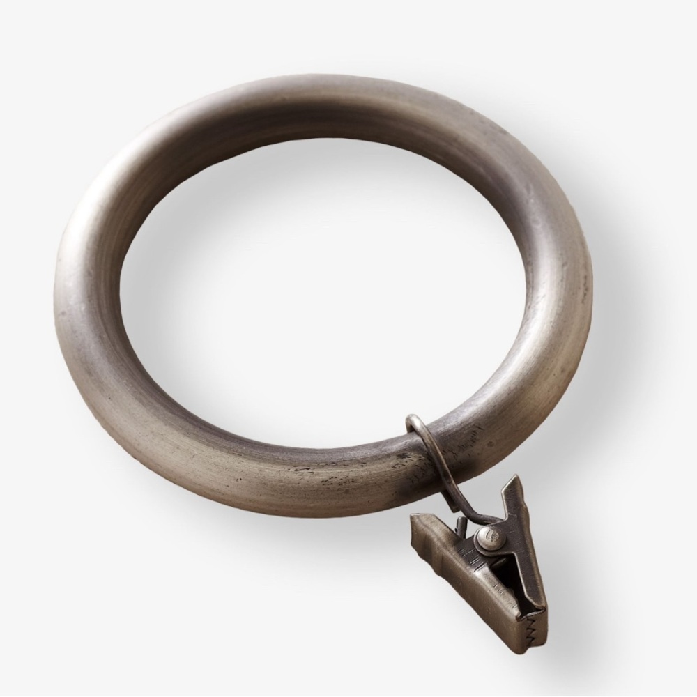 NEW Pottery Barn Pewter Finish Curtain Metal Drape Small Clip Rings PRICE FOR 1